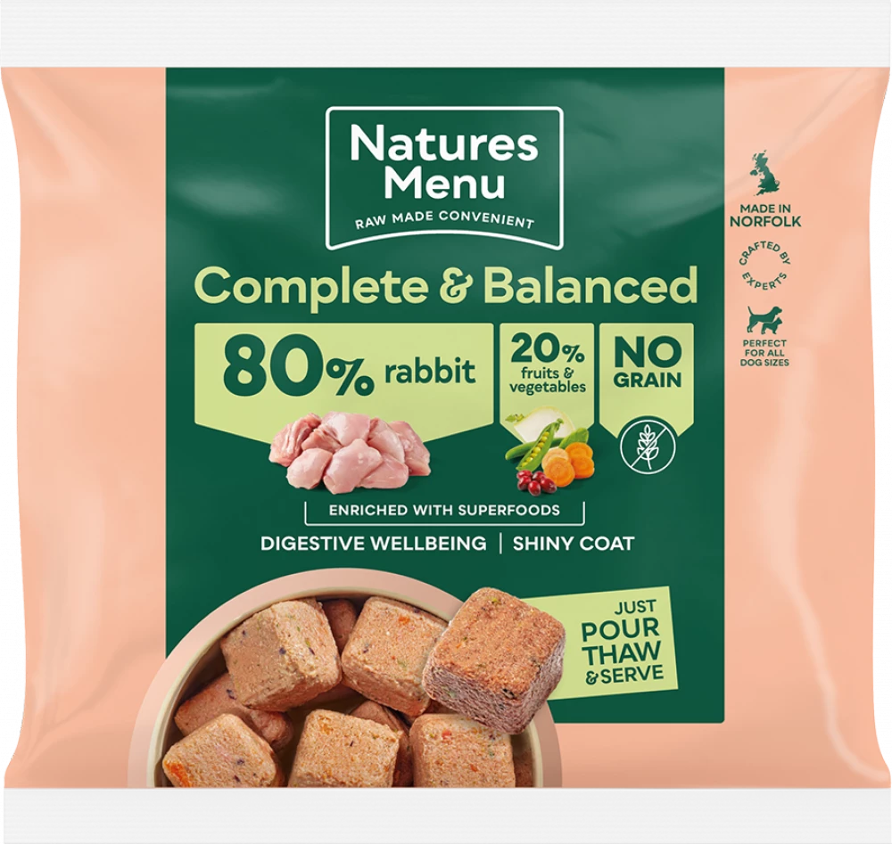 80/20 Rabbit with Superfoods for Adult dogs 1KG Frozen