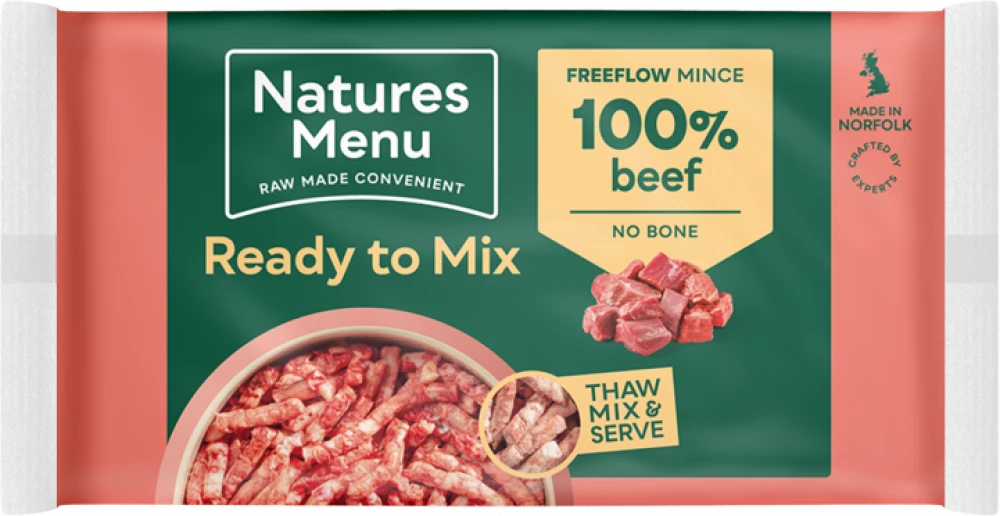 Natures Menu Raw Free Flow Beef for Adult Dogs 2kg