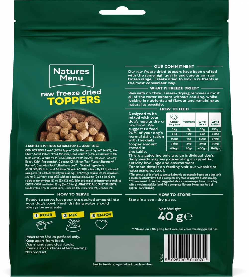 Lamb Toppers Freeze Dried 40g