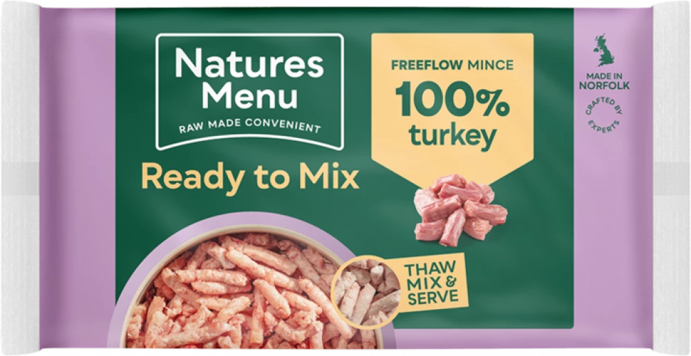 Natures Menu Raw Free Flow Turkey For Adult Dogs 2kg