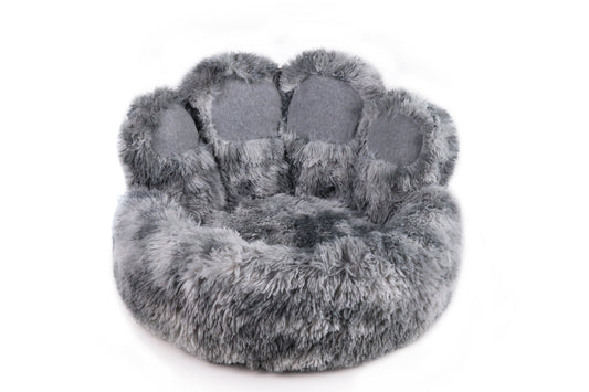 Snug & Cosy Anti Anxiety Paw Donut Grey Bed Medium