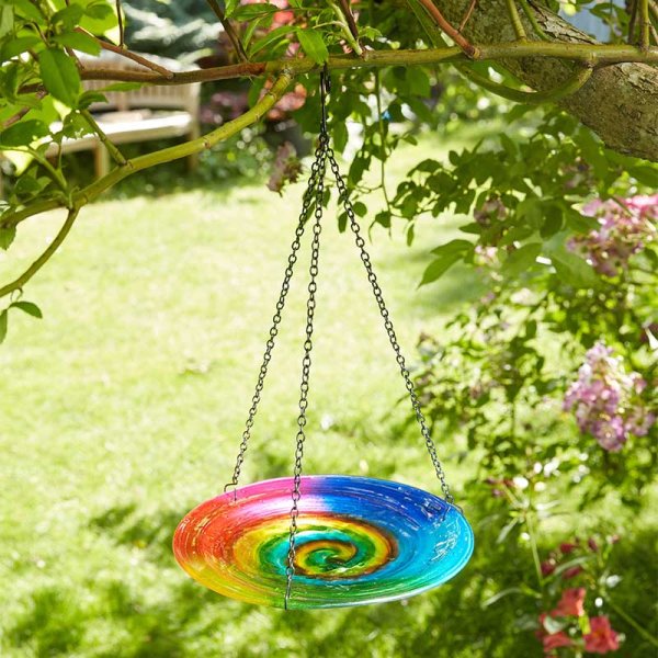 Rainbow Hanging Birdbath