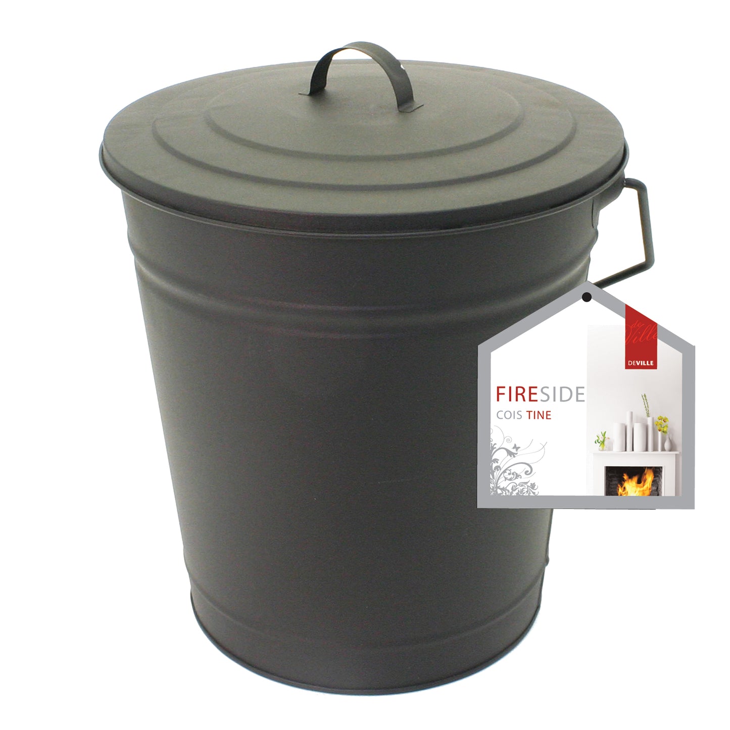 Coal Tub with Lid Black